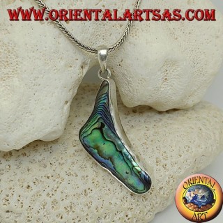 Ciondolo in argento a forma di parentesi con paua shell (abalone)