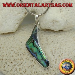 Silberanhänger in Form von Klammern mit Paua-Muschel (Abalone)