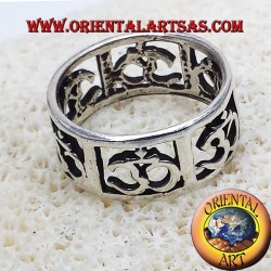 Anello Fedina Om (sillaba sacra ) traforato in argento 