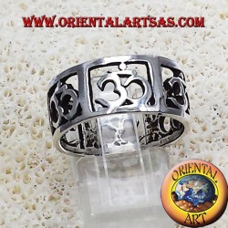 Anello Fedina Om (sillaba sacra ) traforato in argento 