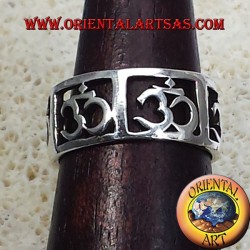 Anello Fedina Om (sillaba sacra ) traforato in argento 
