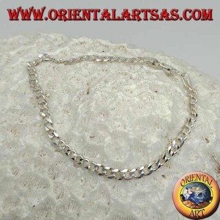 Bracciale in argento Groumette sottile, a catena piatto
