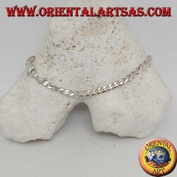 Bracelet Groumette argent fin et chaîne plate