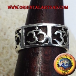 Anello Fedina Om (sillaba sacra ) traforato in argento 