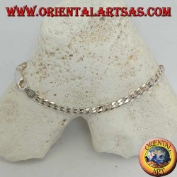 Pulsera fina de plata Groumette, cadena plana