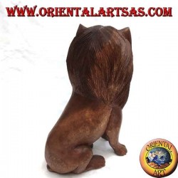 Löwenskulptur aus 30 cm Suarholz von Hand in einem Block geschnitzt