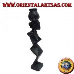 Sculpture of a hydrophore woman (water carrier) in ebony wood