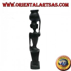 Sculpture of a hydrophore woman (water carrier) in ebony wood