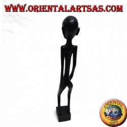 Sculpture of a man who masturbates standing in ebony wood