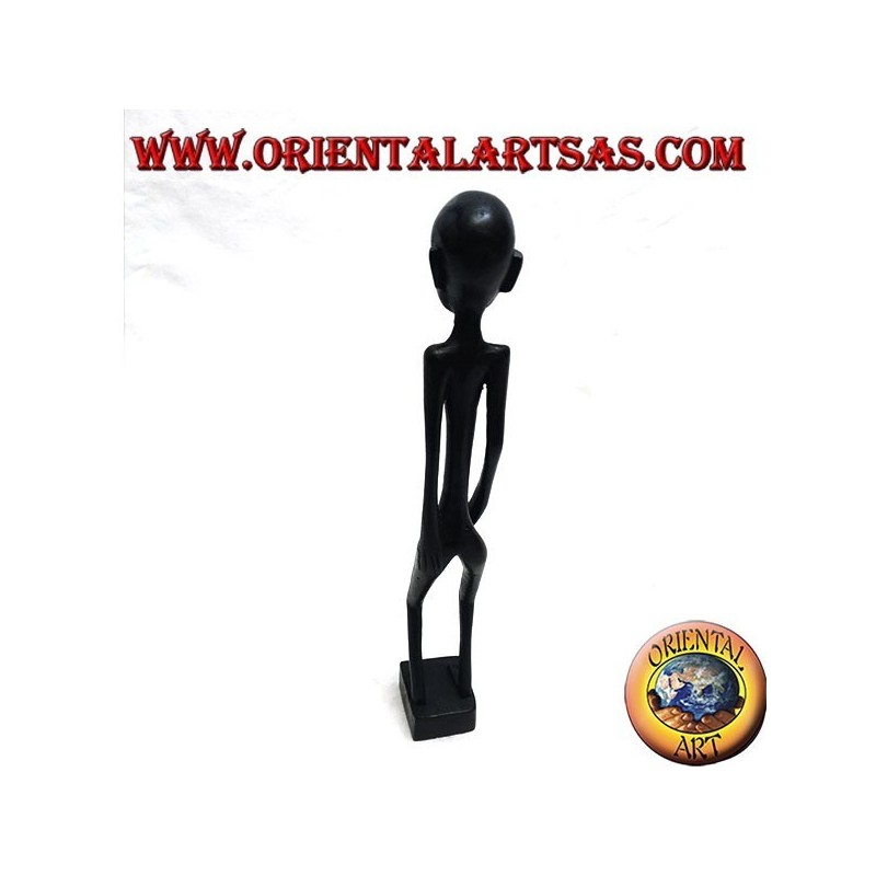 Skulptur eines Mannes, der im Ebenholzholz masturbiert