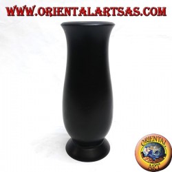 Mahagoni Blumenvase mit floralen Einschnitten 20 cm (schmal)