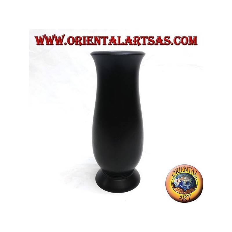 Vaso portafiori in legno di mogano con incisioni floreali da 20 cm (stretto)