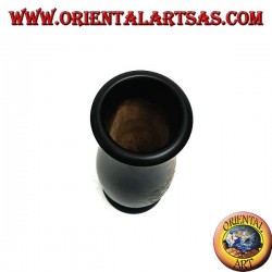 Florero de caoba con incisiones florales 20 cm (estrecho)