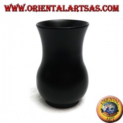 Vase à fleurs en acajou avec incisions florales 20 cm (large)