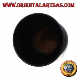 Mahogany flower vase with floral incisions 20 cm (wide)