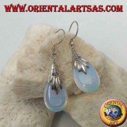 Boucles d'oreilles en argent avec opale de mer