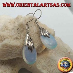 Silberne Tropfenohrringe mit Seeopal