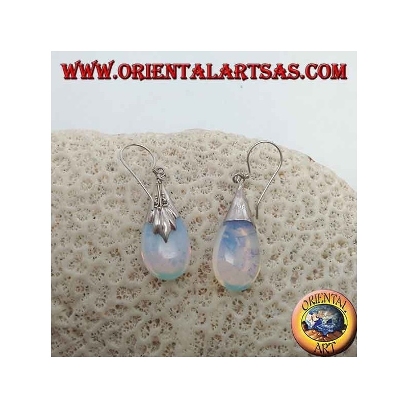 Boucles d'oreilles en argent avec opale de mer