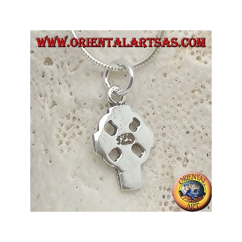 Colgante de plata Cruz celta con runas grabadas (pequeño)