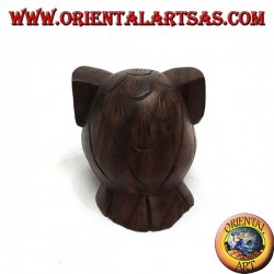 Skulptur einer Eule aus 7 cm Ebenholz