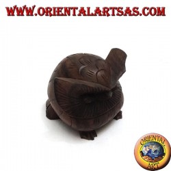 Sculpture d'un hibou recroquevillé en bois d'ébène de 7 cm