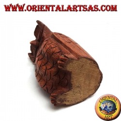 Sculpture du hibou sage assis en bois de suar de 16 cm
