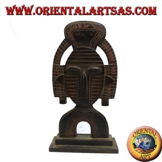Masque de support sculpture d'une divinité inca en bois de balsa de 45 cm