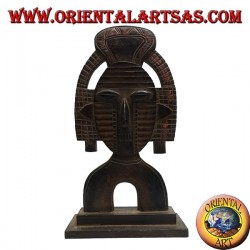 Sculpture support mask of an Inca deity in 45 cm balsa wood