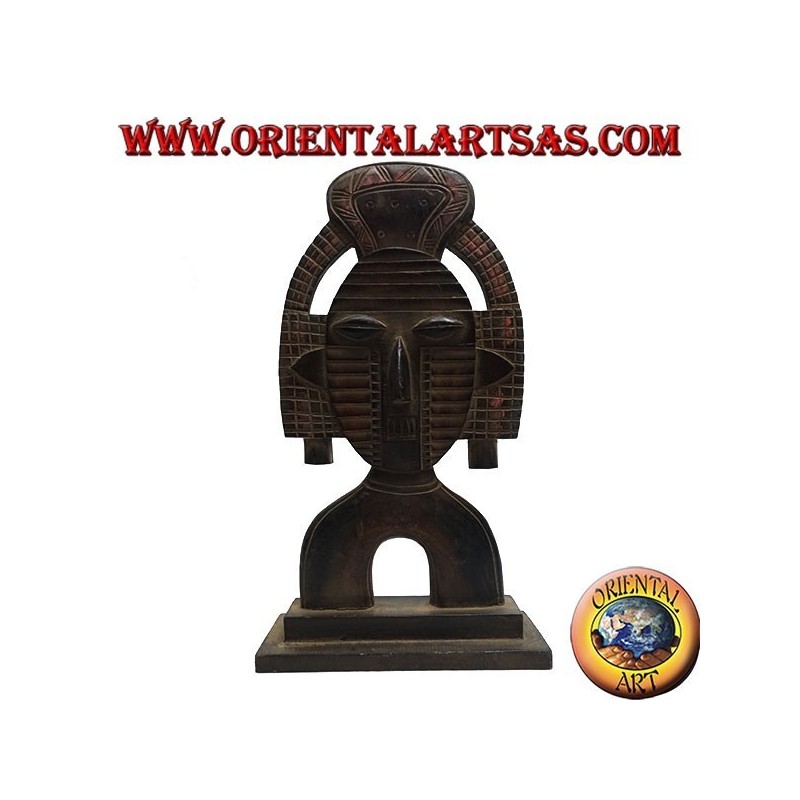 Scultura maschera da appoggio di una divinità Inca in legno di balsa da 45 cm