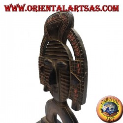 Máscara de soporte para escultura de una deidad inca en madera de balsa de 45 cm.