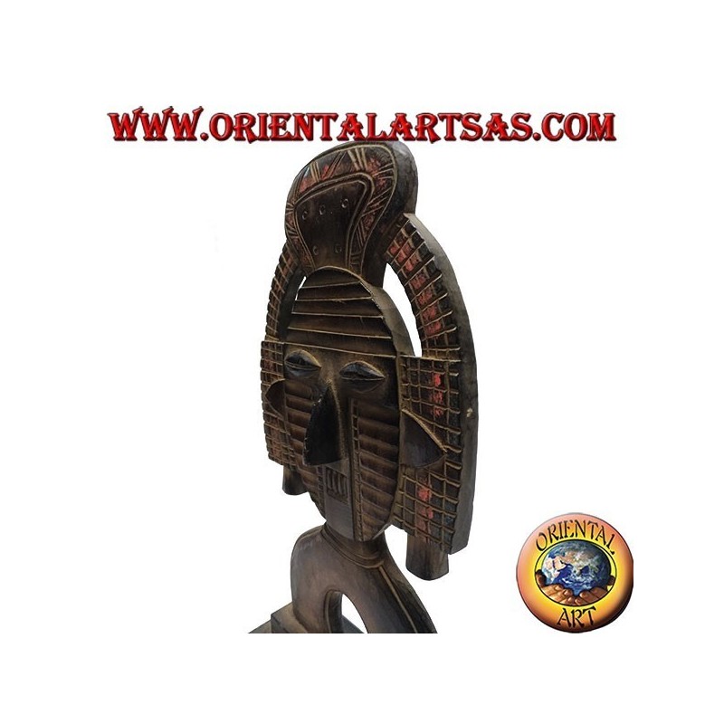 Scultura maschera da appoggio di una divinità Inca in legno di balsa da 45 cm