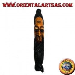 Maschera dell'anziano saggio dipinta di origine nepalese in legno di palissandro da 45 cm