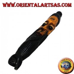 Masque en bois de rose 45 cm du vieil homme sage d'origine népalaise