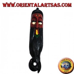 Mask of the elderly wise man of Nepalese origin in rosewood 50 cm (red)