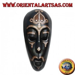 Aboriginal Lombok Maske aus dunklem Mahagoniholz ​​mit 50 cm Perlmutt-Inlays