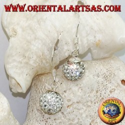 Pendientes de plata con colgantes de circonitas cúbicas esfera tachonada de blanco