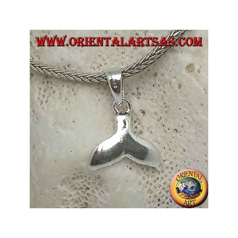 Colgante de plata colgante de cola de ballena pequeño