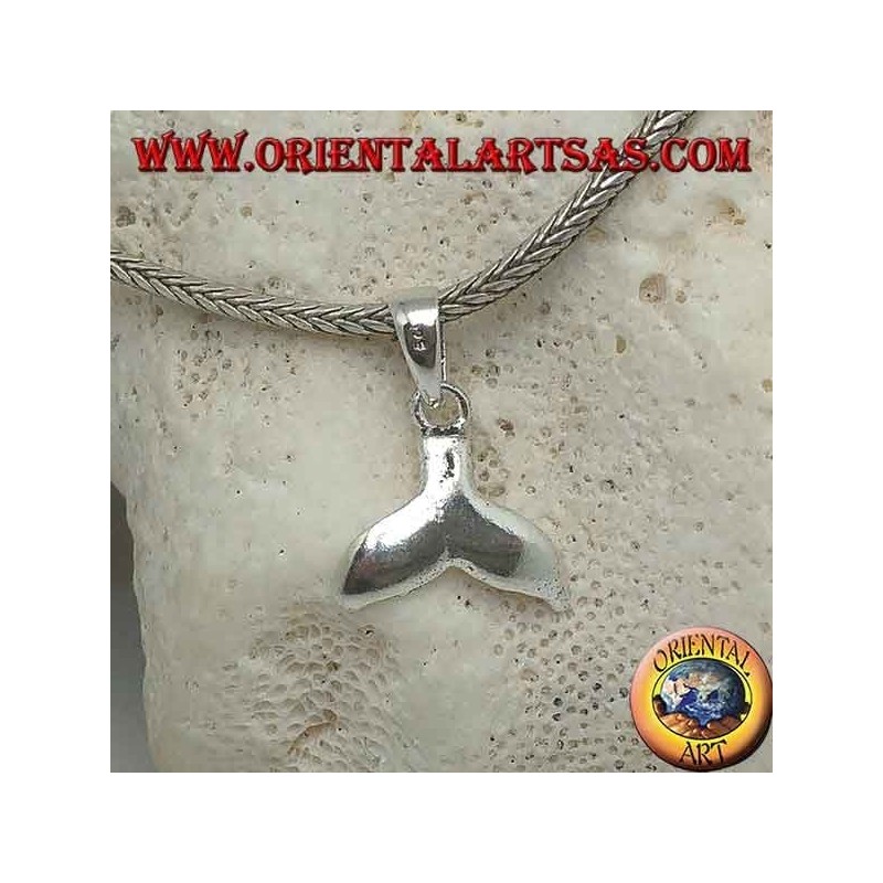 Colgante de plata colgante de cola de ballena pequeño