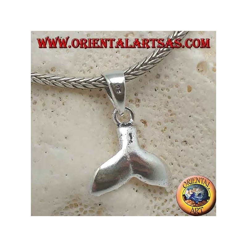 Colgante de plata colgante de cola de ballena pequeño