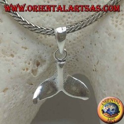 Silver pendant whale tail small pendant