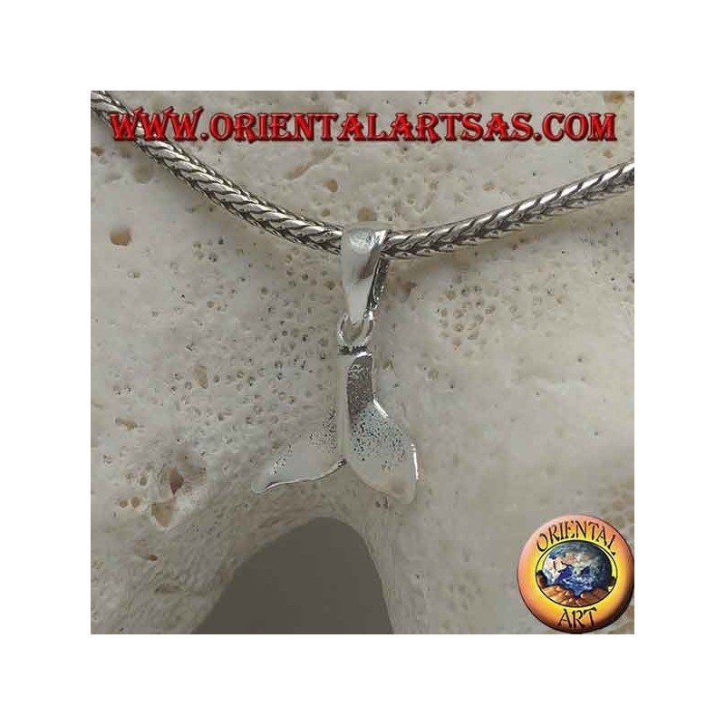 Silver pendant whale tail small pendant