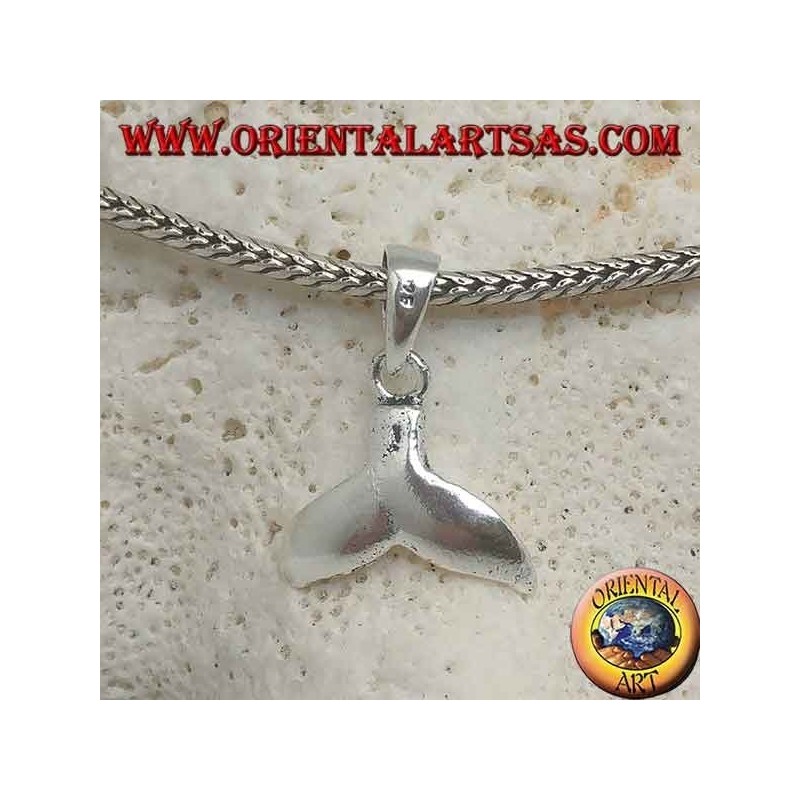Silver pendant whale tail small pendant