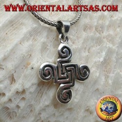 Silver pendant cross of Celtic spirals