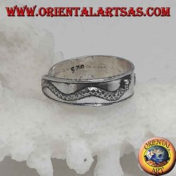 Bague en argent pour pieds ou phalange baguée avec deux serpents rampants en relief