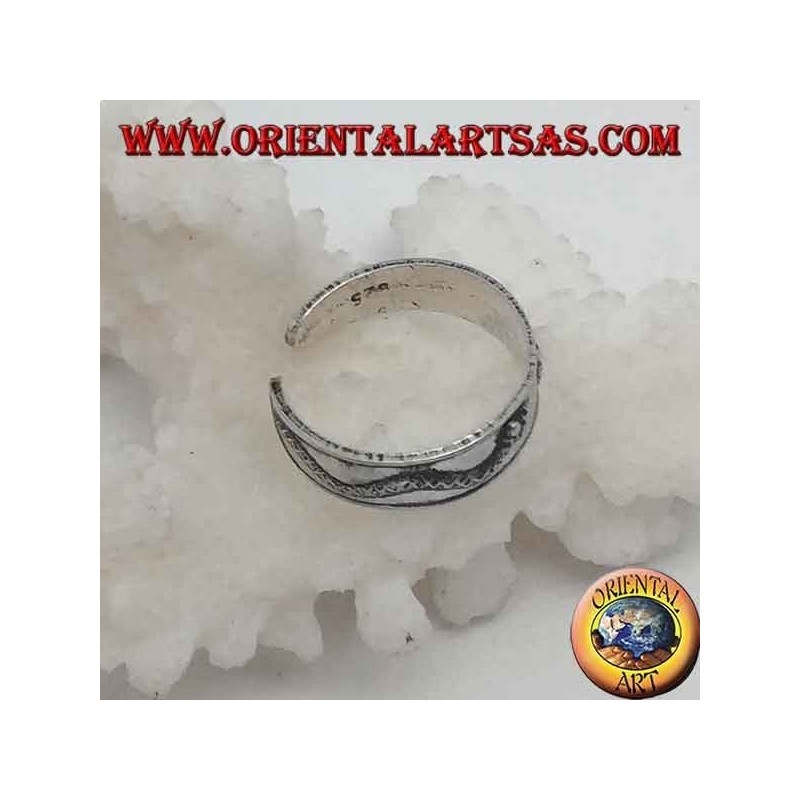 Bague en argent pour pieds ou phalange baguée avec deux serpents rampants en relief