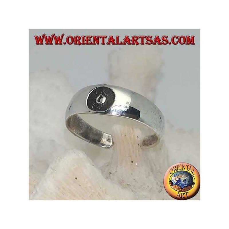 Bague en argent pour pieds ou phalange bandée avec bas-relief central