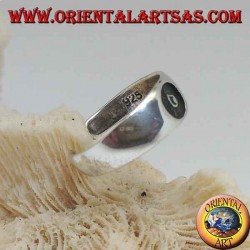 Silver ring for feet or banded phalanx with central bas-relief