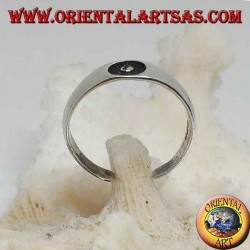 Bague en argent pour pieds ou phalange bandée avec bas-relief central