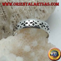 Bague en argent pour pieds ou phalange baguée avec décoration de poinçon gravée
