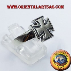 Knights Templar cross ring in silver